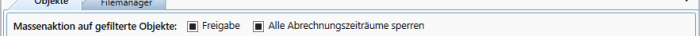 Massenaktion auf gefilterte Objekte